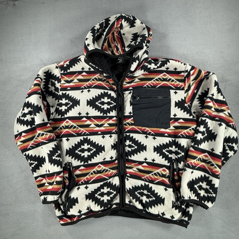 Original Deluxe Supply Aztec Southwestern Fleece‎ Jacket Men's Large Multicolor